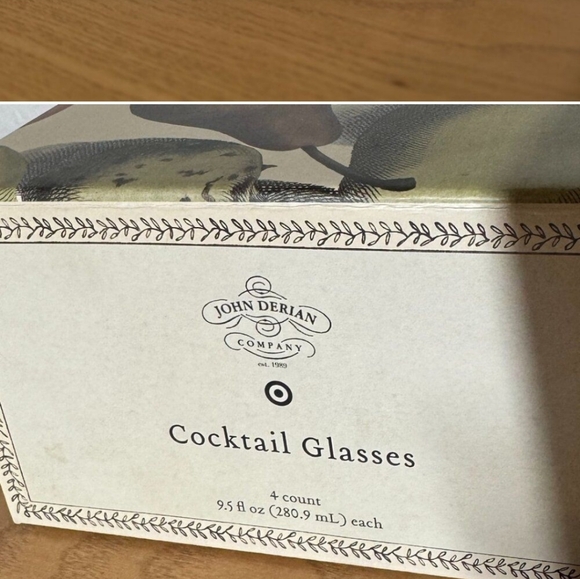 John Derian Multicolor Assorted bird highball Designs Cocktail Glasses 4 pcs Set - Picture 3 of 11